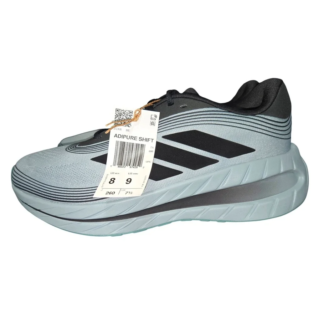 Adidas Adipure Shift Running Shoes Blue Grey Black Mens 8 Womens 9 NEW